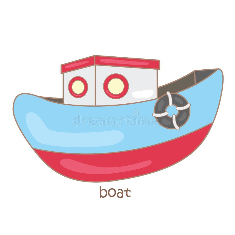 Alfabeto b para a clipart vetor de ilustração de barco