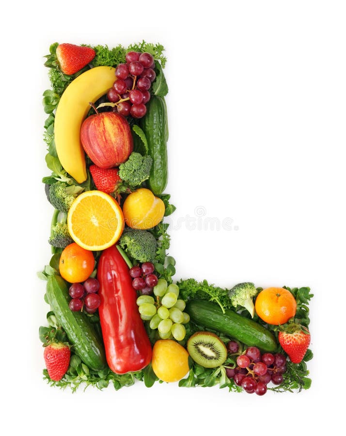 Alfabeto de la fruta y verdura