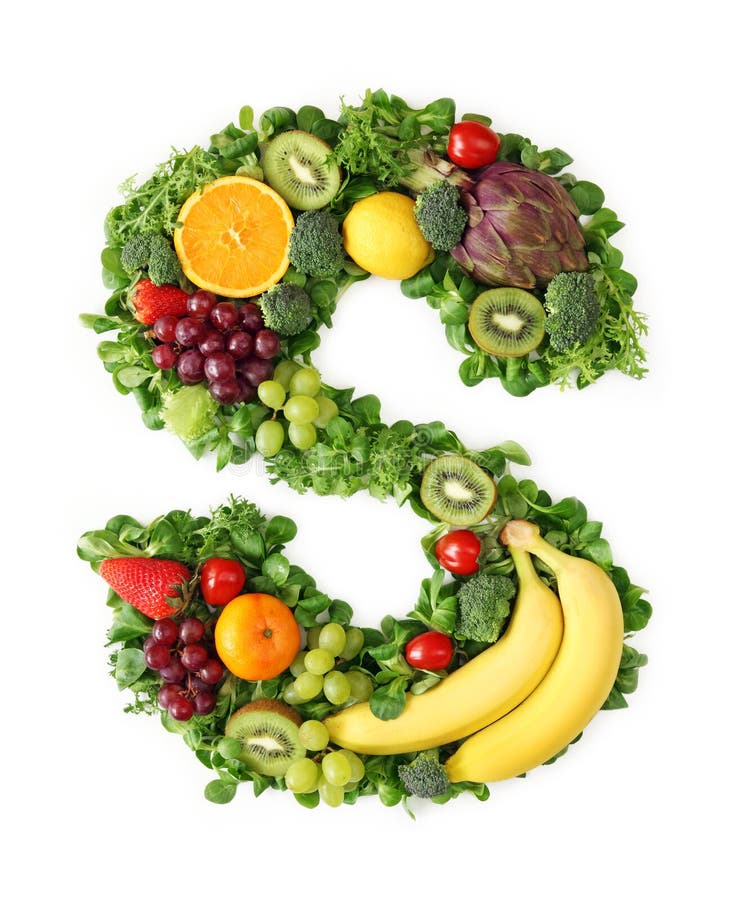 Alfabeto de la fruta y verdura