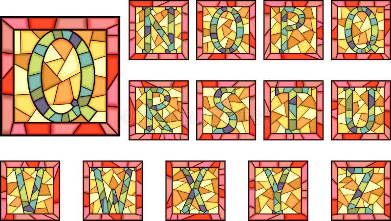Alfabeto de las mayúsculas del mosaico.