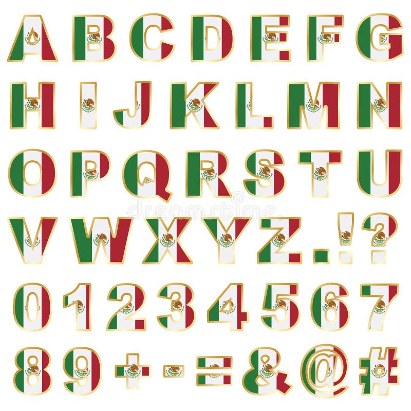 Alfabeto de México ilustración del vector. Ilustración de acortar