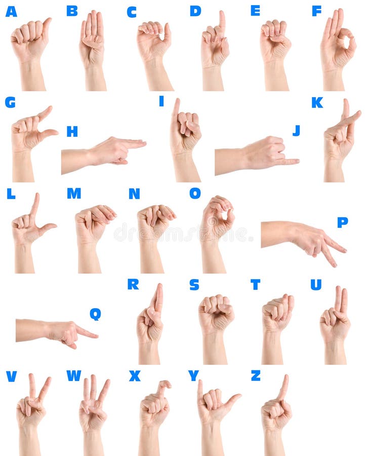 Alfabeto di linguaggio di segno della mano