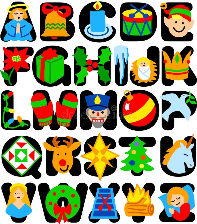 Alfabeto do Natal ilustração stock Alfabeto do Natal ilustração stock