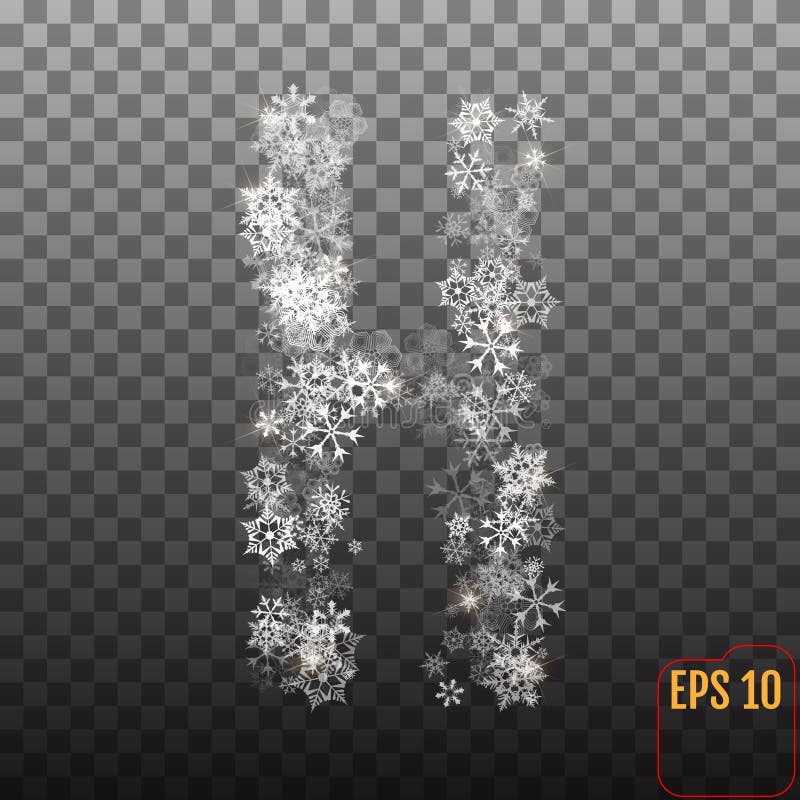 Alfabeto dos flocos de neve efervescentes Floco de neve de prata transparente ilustração royalty free Alfabeto dos flocos de neve efervescentes Floco de neve de prata transparente ilustração royalty free