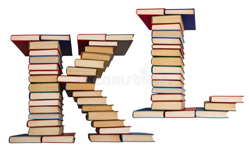 Alfabeto fatto dai libri, dalle lettere K e dalla L