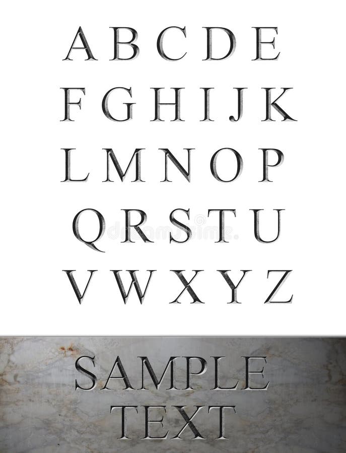 Alfabeto grabado mármol