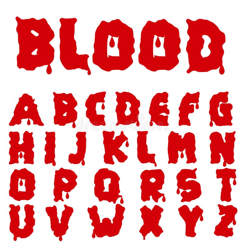Sistema De La Letra De La Sangre Ilustración del Vector - Ilustración