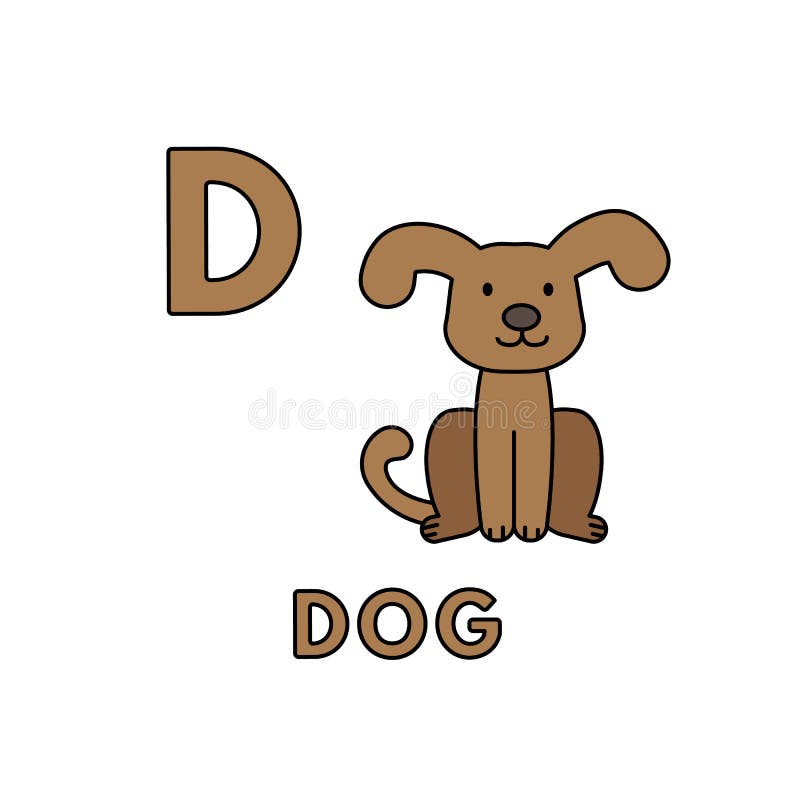 Alfabeto sveglio degli animali del fumetto di vettore Illustrazione del cane illustrazione vettoriale Alfabeto sveglio degli animali del fumetto di vettore Illustrazione del cane illustrazione vettoriale
