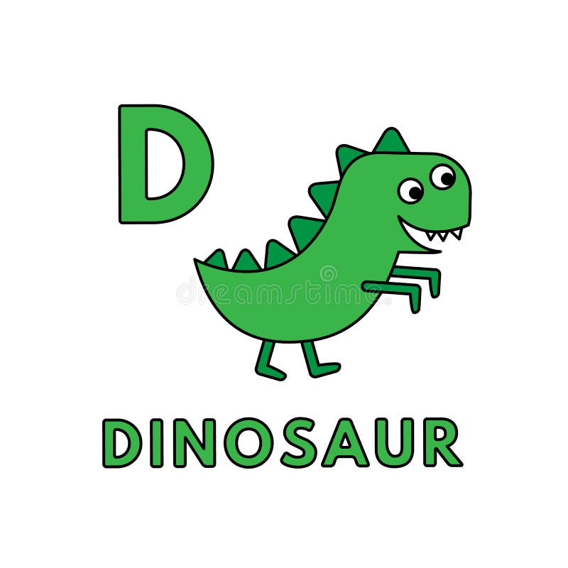 Alfabeto sveglio degli animali del fumetto di vettore Illustrazione del dinosauro royalty illustrazione gratis Alfabeto sveglio degli animali del fumetto di vettore Illustrazione del dinosauro royalty illustrazione gratis