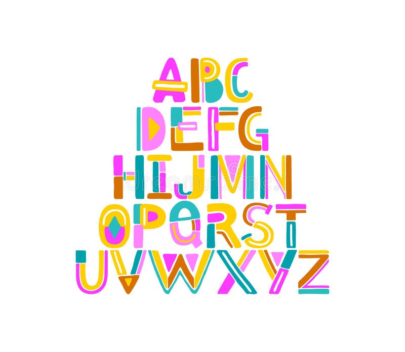 Alfabeto variopinto astratto disegnato a mano Lettere geometriche da A alla Z Isolato su priorit? bassa bianca Vettore variopinto illustrazione vettoriale Alfabeto variopinto astratto disegnato a mano Lettere geometriche da A alla Z Isolato su priorit? bassa bianca Vettore variopinto illustrazione vettoriale