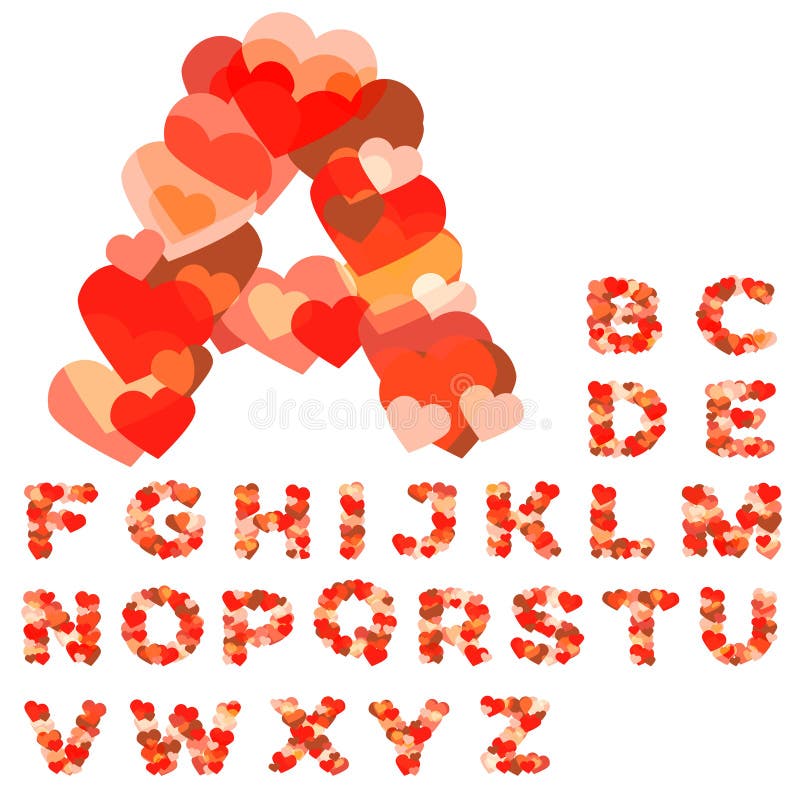 Alfabeto variopinto fatto dei cuori royalty illustrazione gratis Alfabeto variopinto fatto dei cuori royalty illustrazione gratis