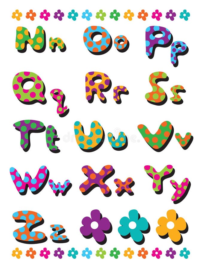Alfabetos de los puntos de polca de N a de Z