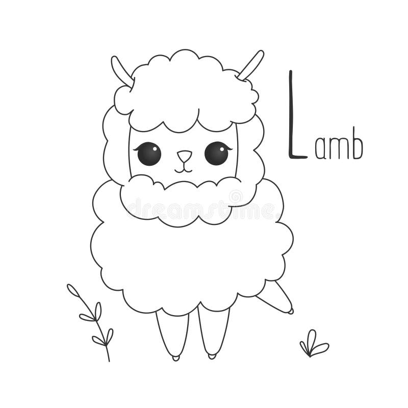 Alfabetul alfabet pentru animale, ilustrarea schiței lămpii vector illustration