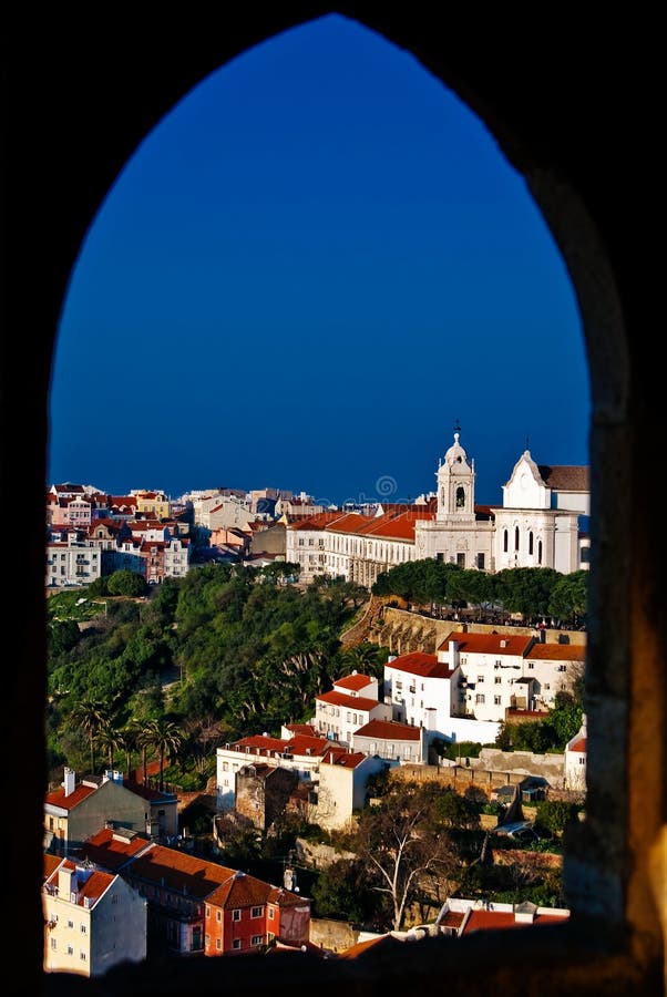 View of the Alfama district from The Castle of Saint George. View of the Alfama district from The Castle of Saint George