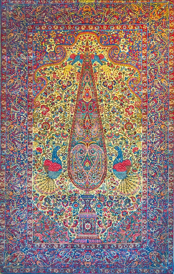 Alfombra persa antigua con el árbol de la vida, Teherán, Irán imagenes de archivo Alfombra persa antigua con el árbol de la vida, Teherán, Irán imagenes de archivo