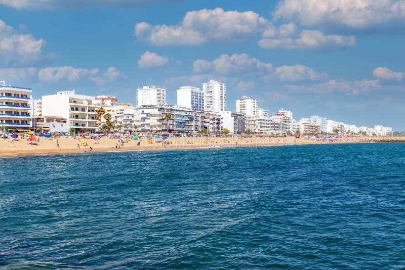 Algarve wide view of Quarteira beach