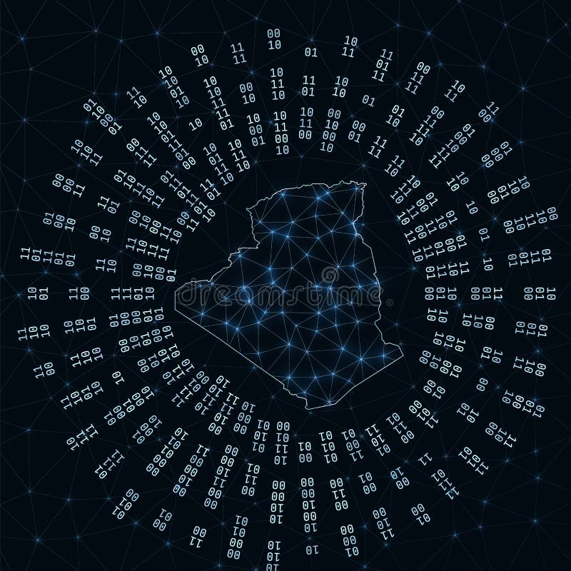 Algeria digital map. vector illustration