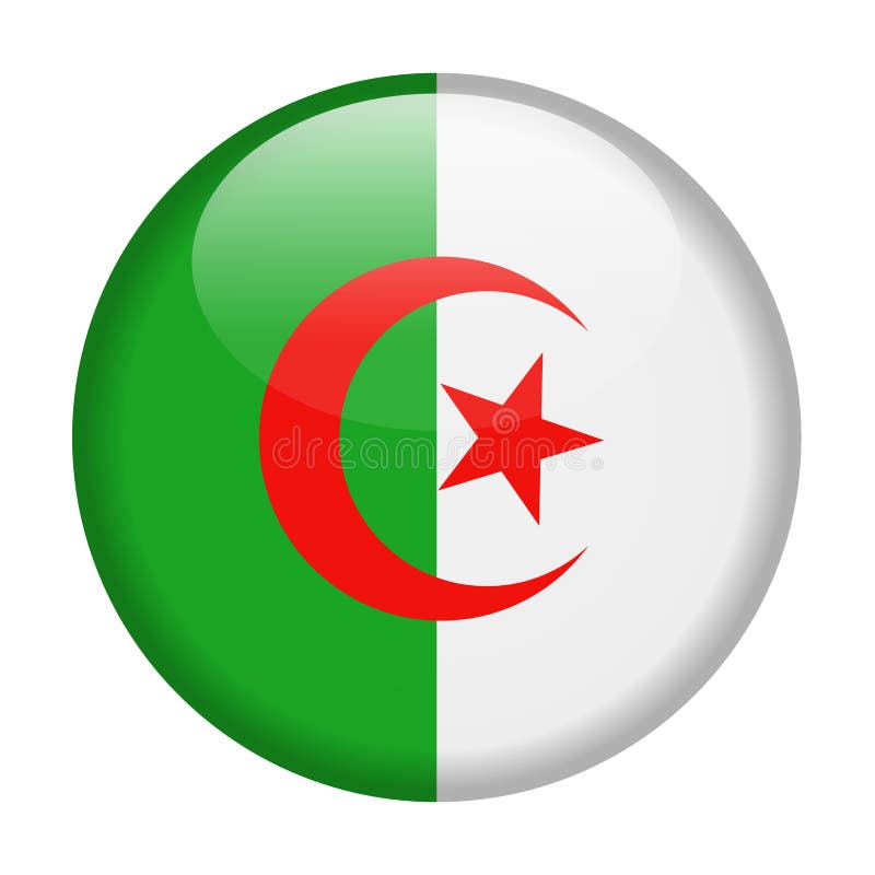 Algeria Flag Vector Round Icon Stock Illustration - Illustration of ...
