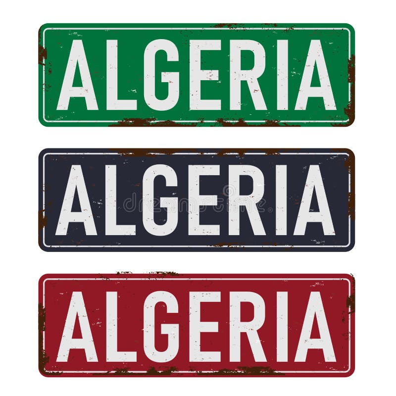 Algeria road sign isolated on white background. royalty free illustration