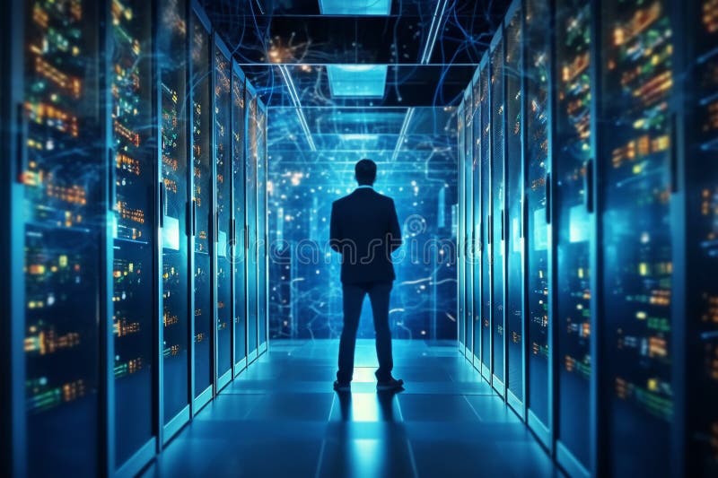 Algorithm. Data scientists. Marketing and deep learning artificial intelligence. stock illustration