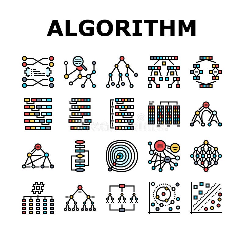 Algorithm, Data Code, Decryption and Encoding Stock Vector ...