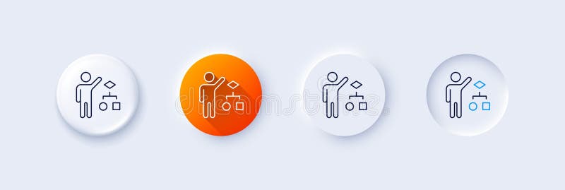 Algorithm line icon. Business management sign. Line icons. Vector stock illustration