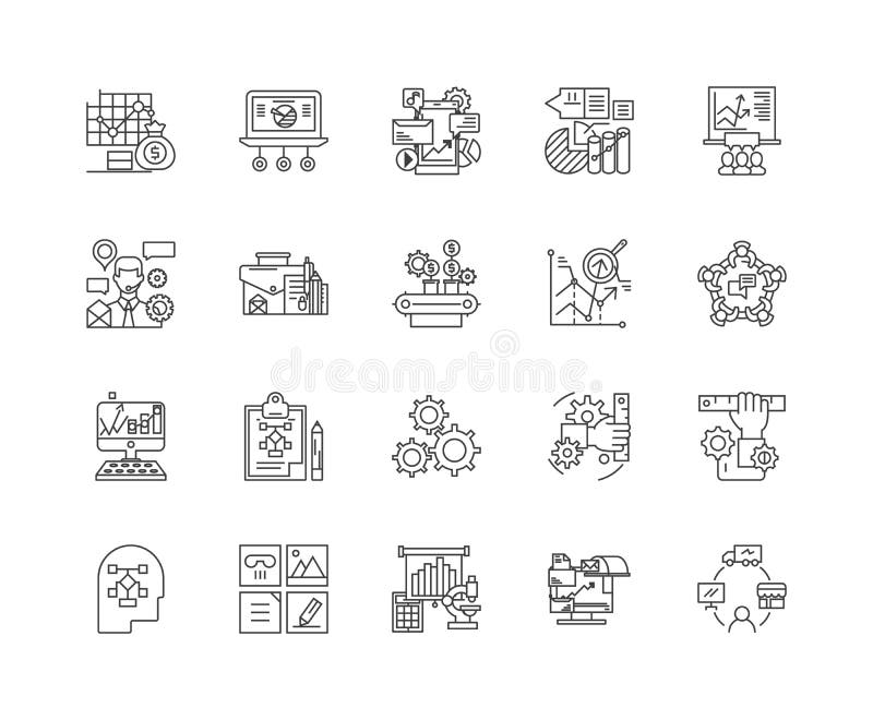Algorithm Line Icons, Signs, Vector Set, Outline Illustration Concept ...