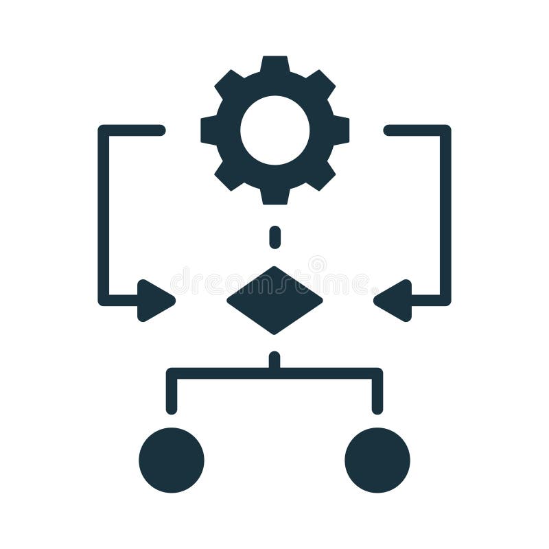 Algorithm Managing Process with Automated System and Gear Icon Stock ...