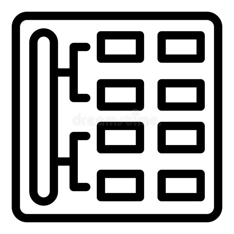 Algorithm showing data structure with connecting lines on grid vector illustration