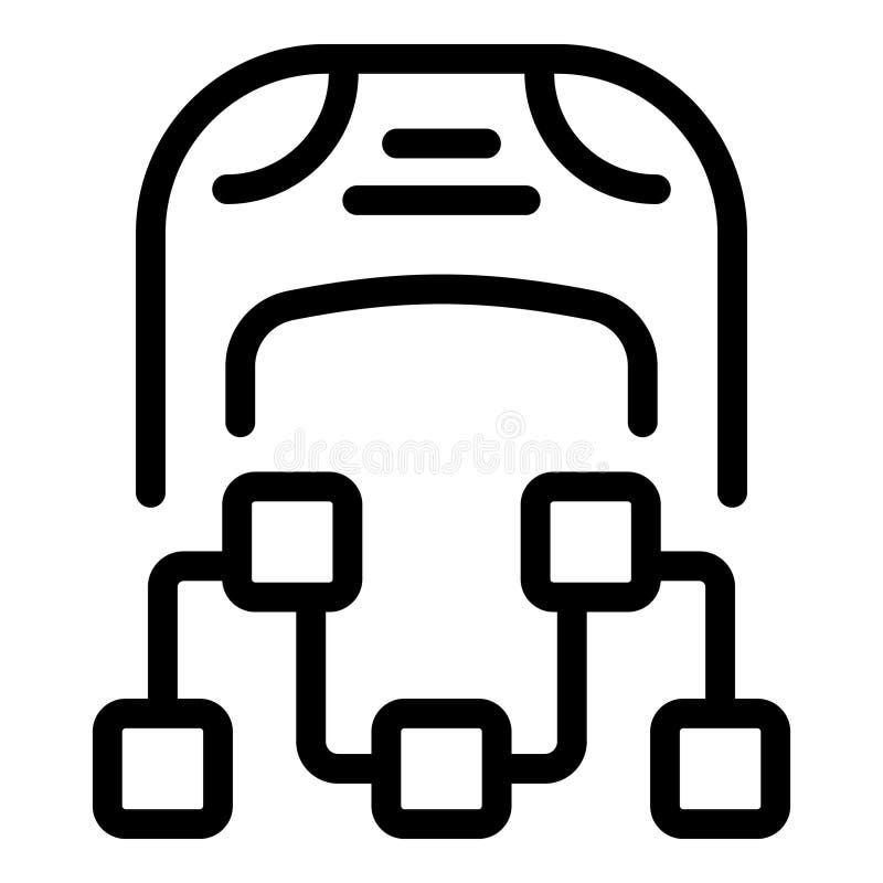 Algorithm structure showing machine learning process icon vector illustration