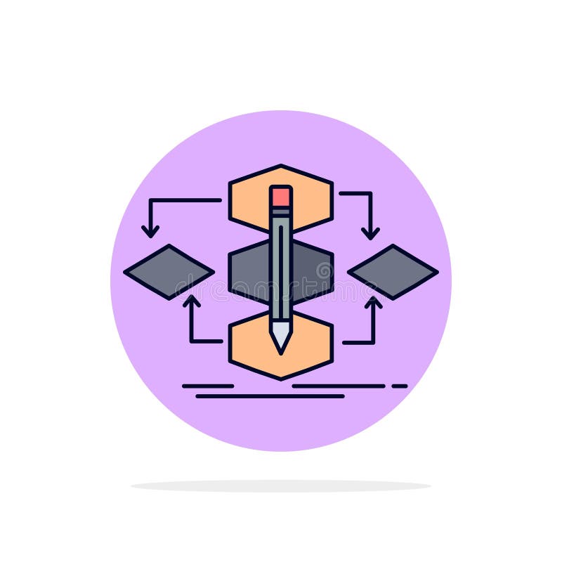 Algorithme, conception, méthode, modèle, vecteur plat d'icône de couleur de processus illustration stock Algorithme, conception, méthode, modèle, vecteur plat d'icône de couleur de processus illustration stock