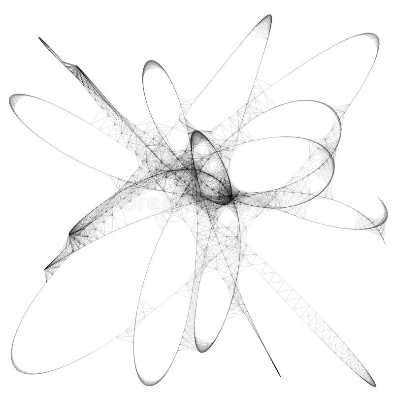 Abstract Curve Geometric Line Art Sketch Illustration Stock