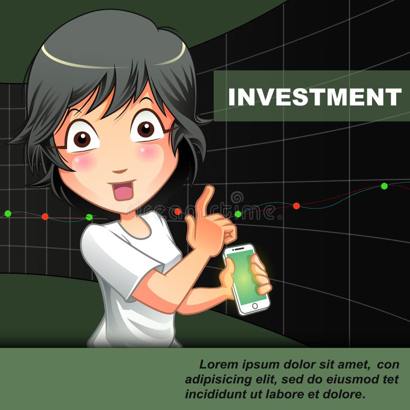 Alguien le está invitando a que invierta con el fondo de la carta ilustración del vector Alguien le está invitando a que invierta con el fondo de la carta ilustración del vector