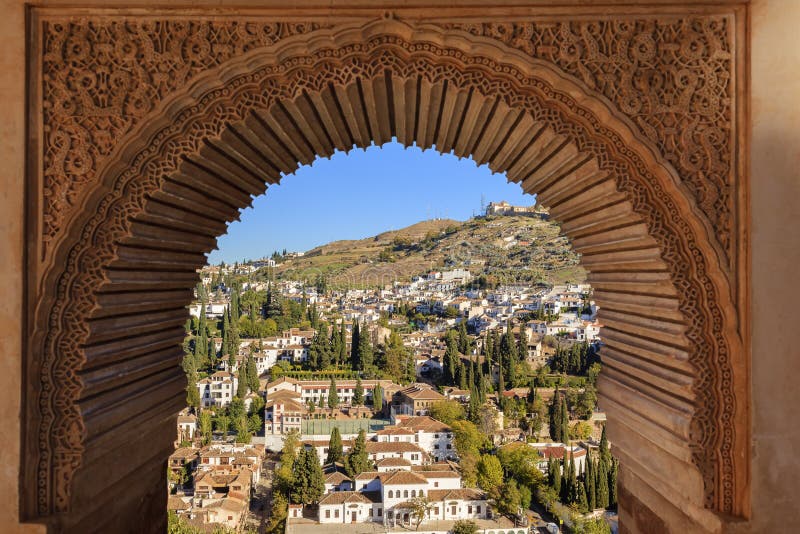 Alhambra Arch Granada Cityscape Andalusia Espagne