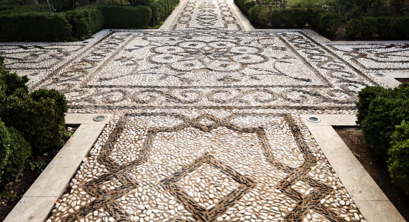 Alhambra Pebble Mosaic royalty-vrije stock afbeeldingen Alhambra Pebble Mosaic royalty-vrije stock afbeeldingen