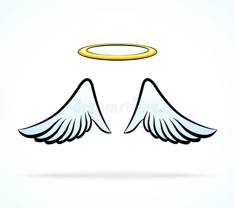 Ali di angelo con l'areola illustrazione vettoriale. Illustrazione di  religioso - 107490082