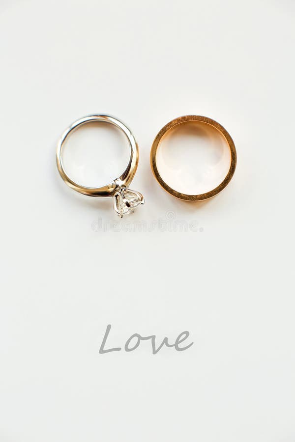 Wedding rings on white background. Wedding rings on white background