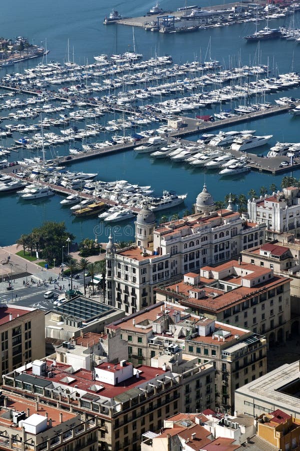 The waterfront and yacht marina in the city of Alicante on the south coast of Spain. The waterfront and yacht marina in the city of Alicante on the south coast of Spain.