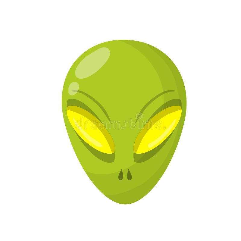 Alienígena. Monstro Extraterrestre Com Cabeça Verde E Olhos Grandes.  Marciano E UFO. Criatura Espacial E Visitante. Cone De Ficção Científica.  Ilustração Plana De Desenhos Animados Em Círculo Royalty Free SVG,  Cliparts, Vetores