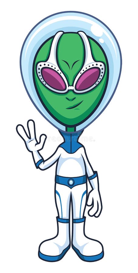 Alien Em Um Traje Espacial, Estilo De Desenho Animado, Espaço De Fundo,  Vetor Royalty Free SVG, Cliparts, Vetores, e Ilustrações Stock. Image  100822598
