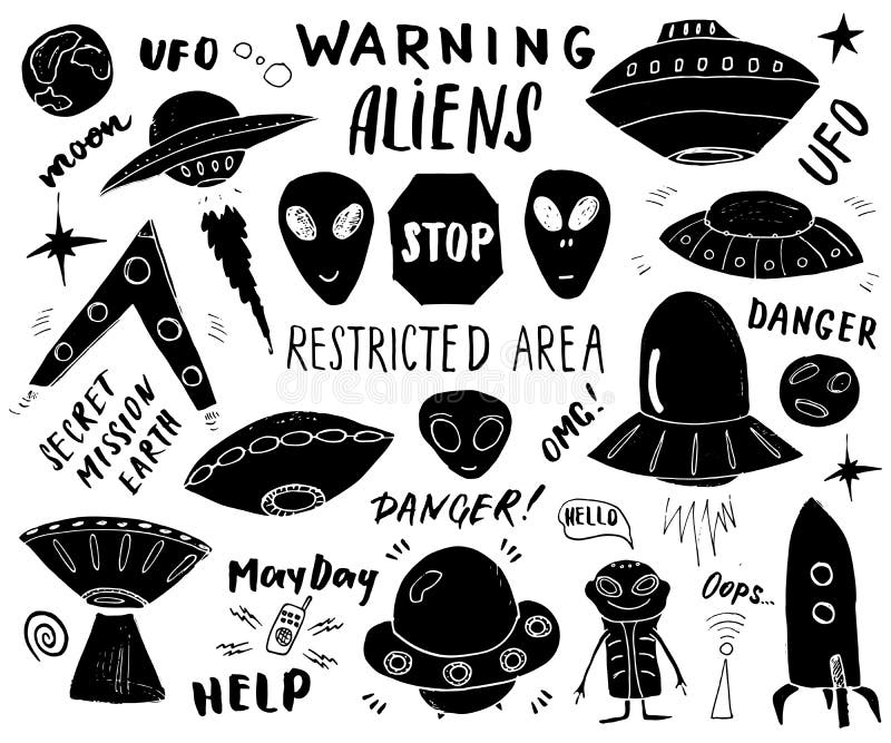 Alien bonito com ilustração de ícones vetoriais de desenhos animados de lua