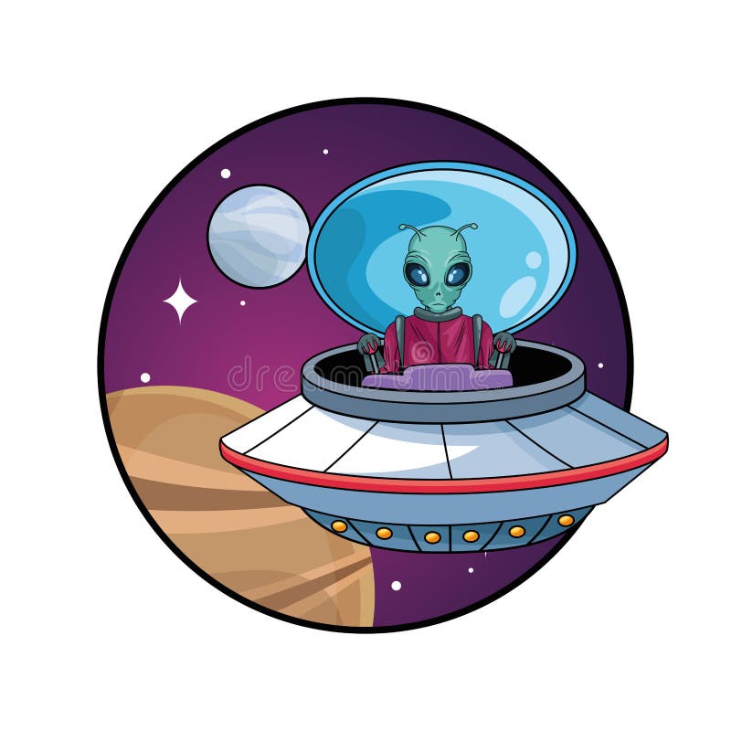 ilustração de desenho de personagem ufo estrangeiro paz 4684856 Vetor no  Vecteezy