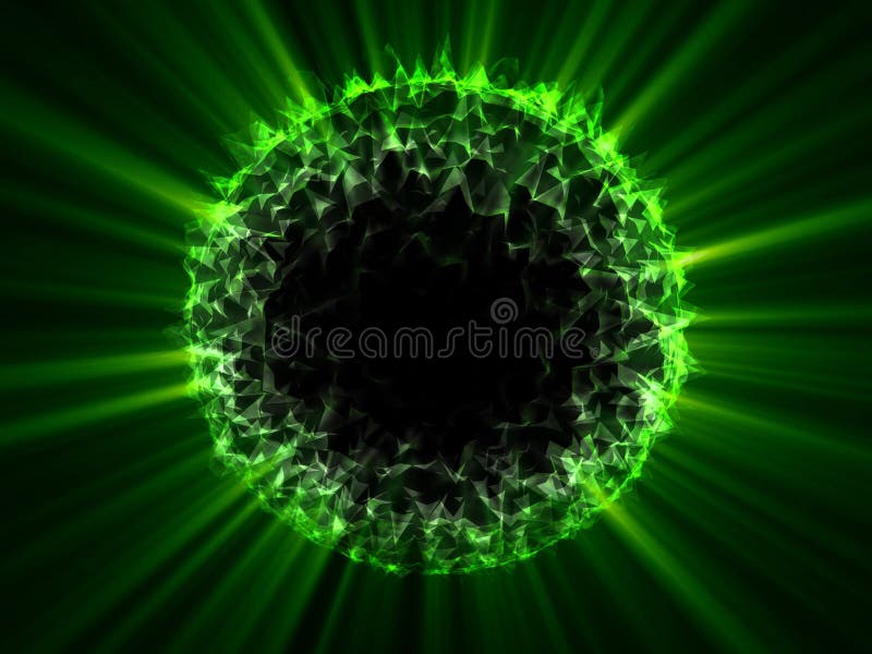 Alien fantasy globe green sphere with green shines