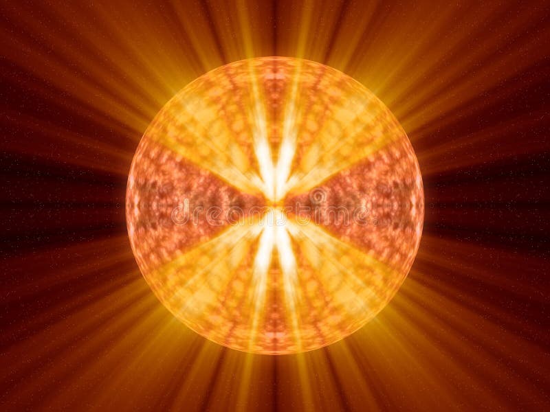 Alien fantasy unknown sun with hot orange shines