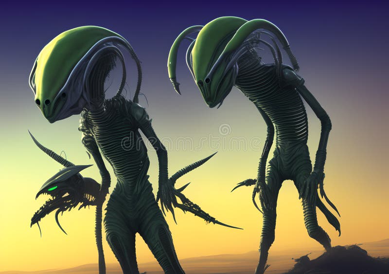 Alien Hunter, Generative AI Illustration Stock Illustration