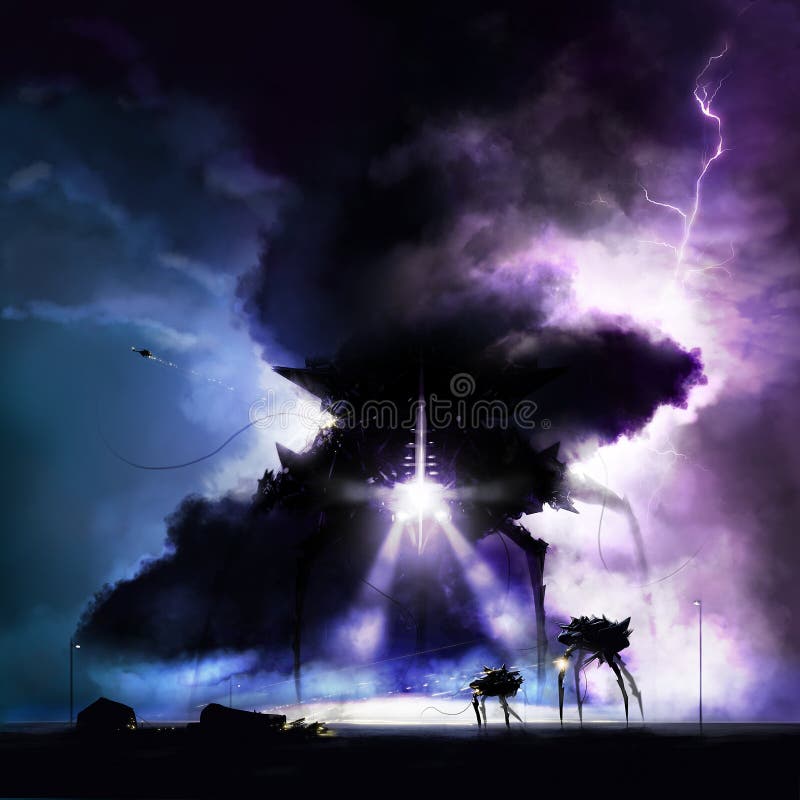 Alien invasion war vector illustration Alien invasion war vector illustration