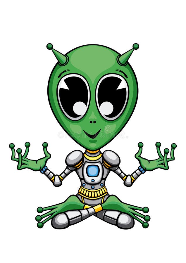 alienígena fazendo personagem de desenho animado de ioga, estilo de design  plano 12736230 Vetor no Vecteezy