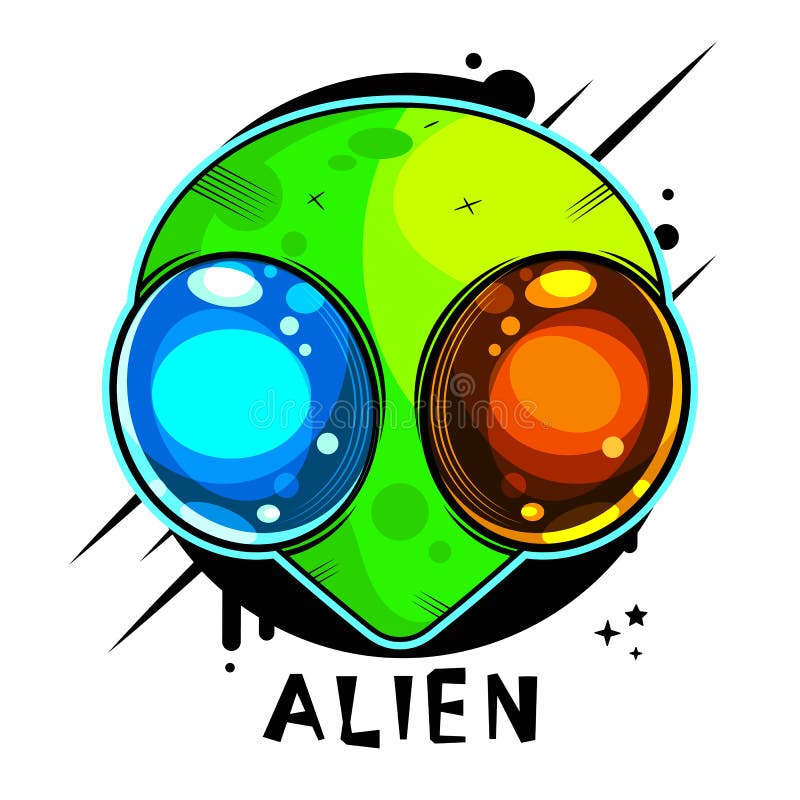 Alien Patch. Vector Illustration. Comic Creative Fashion Alien Isolated stock illustration