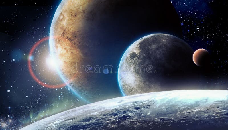 Planets in space stock illustration
