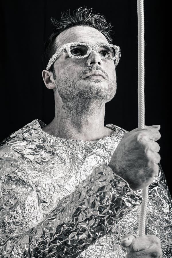 Alien with rope royalty free stock photography